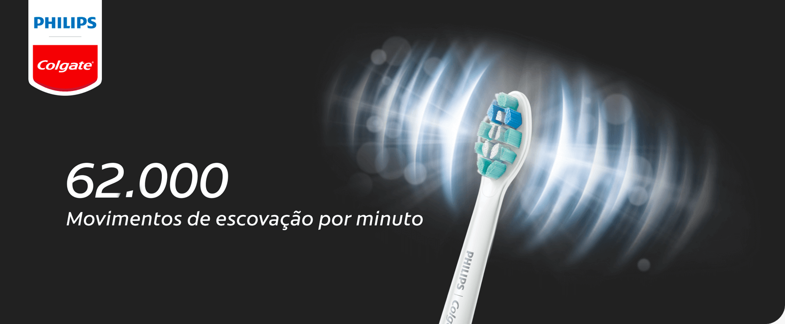Escova elétrica Philips Colgate SonicPro com 62.000 movimentos de escovação por minuto